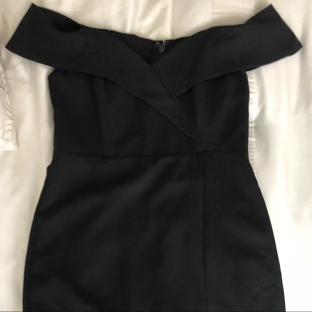 Off the shoulder black dress